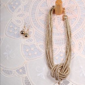 Coil Gold Boutique Fashion Necklace & Earring Set